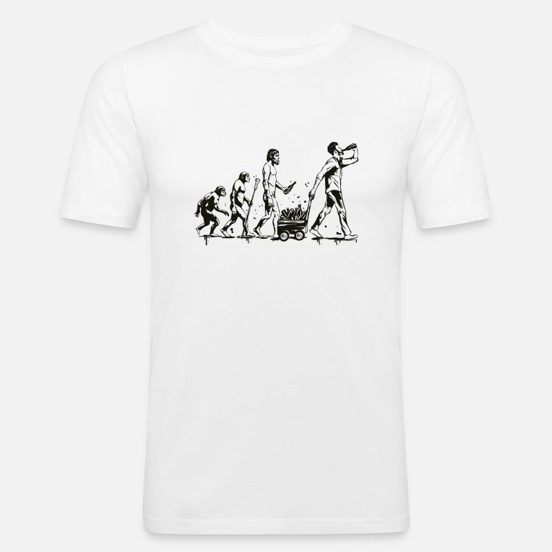 Die Evolution des Bieres - Männer Slim Fit T-Shirt - Weiß