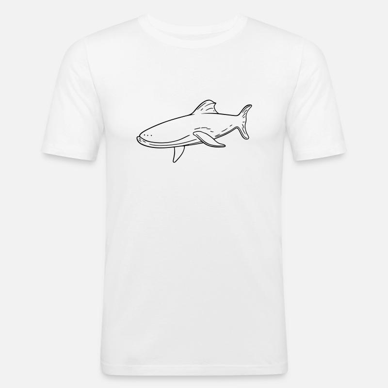 Wal - Männer Slim Fit T-Shirt - Weiß