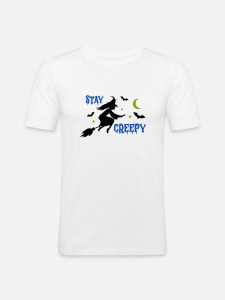 Stay Creepy Witch 1 - Men's Slim Fit T-Shirt - white