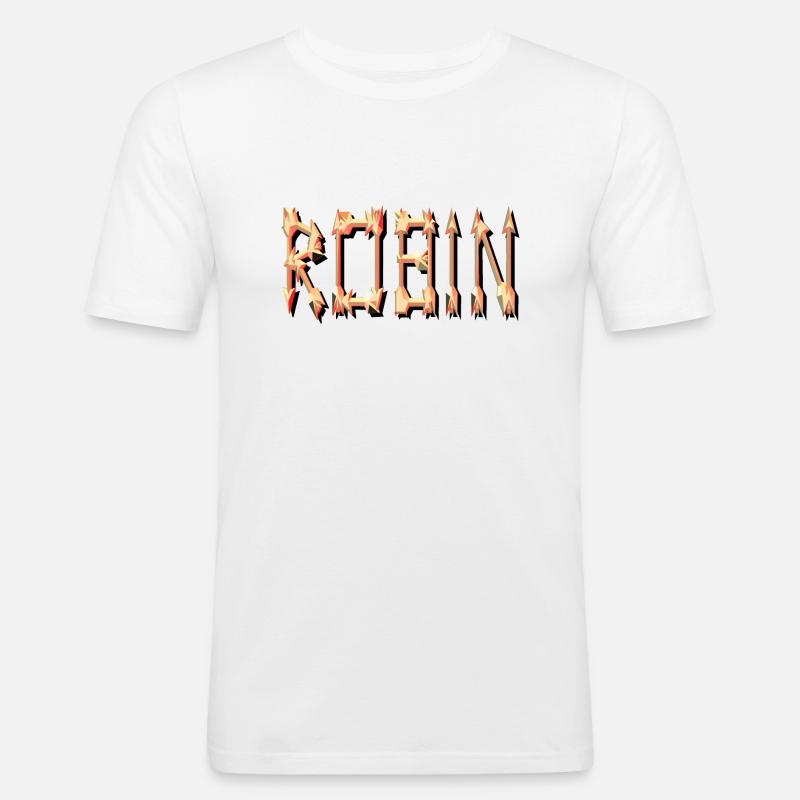 robin2 - Männer Slim Fit T-Shirt - Weiß