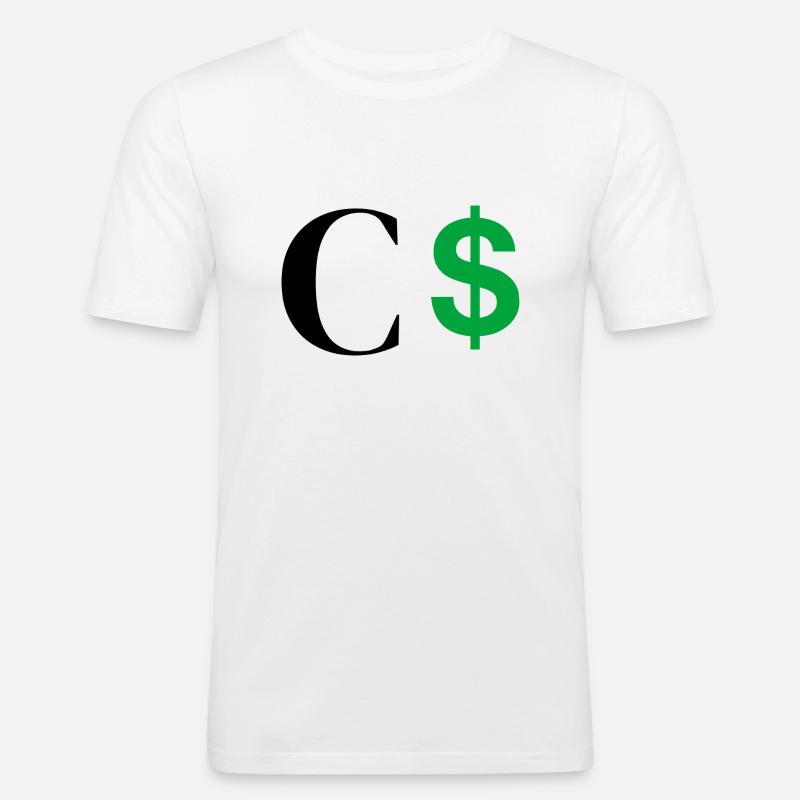 Buchstabe c Dollar - Männer Slim Fit T-Shirt - Weiß
