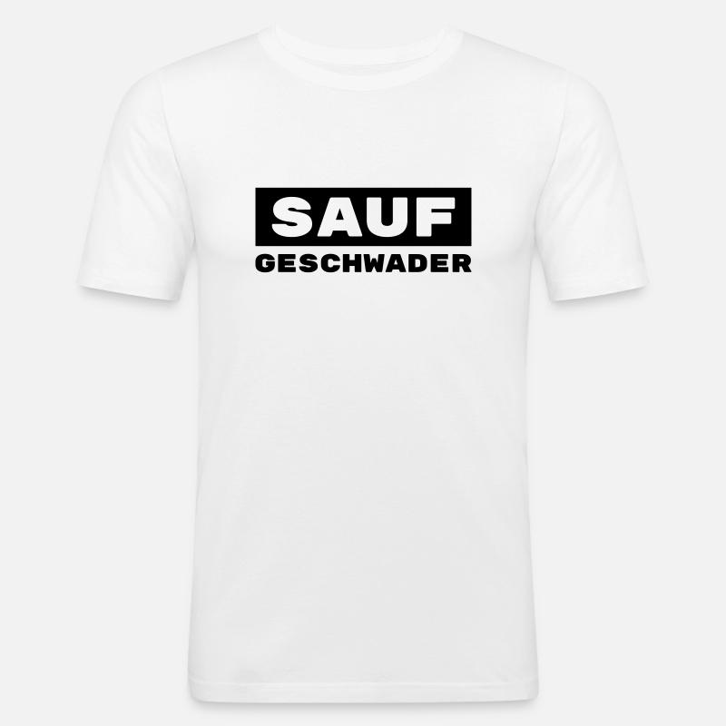 Saufgeschwader / Trinkshirt / Gruppenshirt - Männer Slim Fit T-Shirt - Weiß