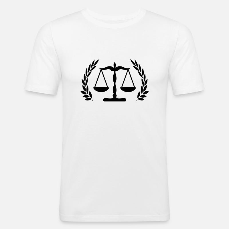 Justice Logo - Männer Slim Fit T-Shirt - Weiß