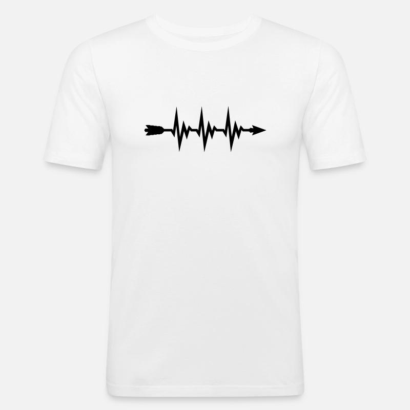 Pfeil Beat - Männer Slim Fit T-Shirt - Weiß