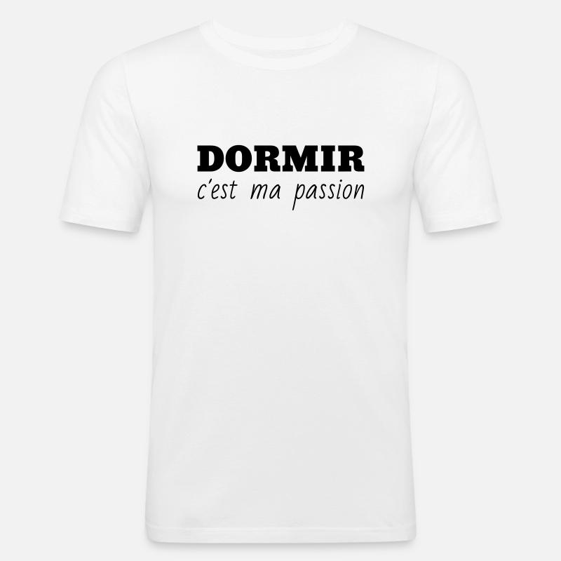 Schlaf / Schläfer / Müdigkeit / Rest - Männer Slim Fit T-Shirt - Weiß
