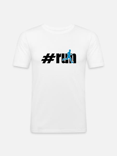 run man 2 colours - Men's Slim Fit T-Shirt - white
