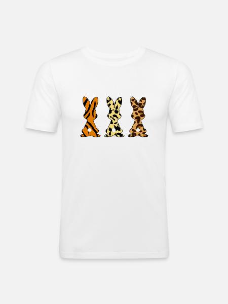 Funny Easter Bunnies - Men's Slim Fit T-Shirt - white