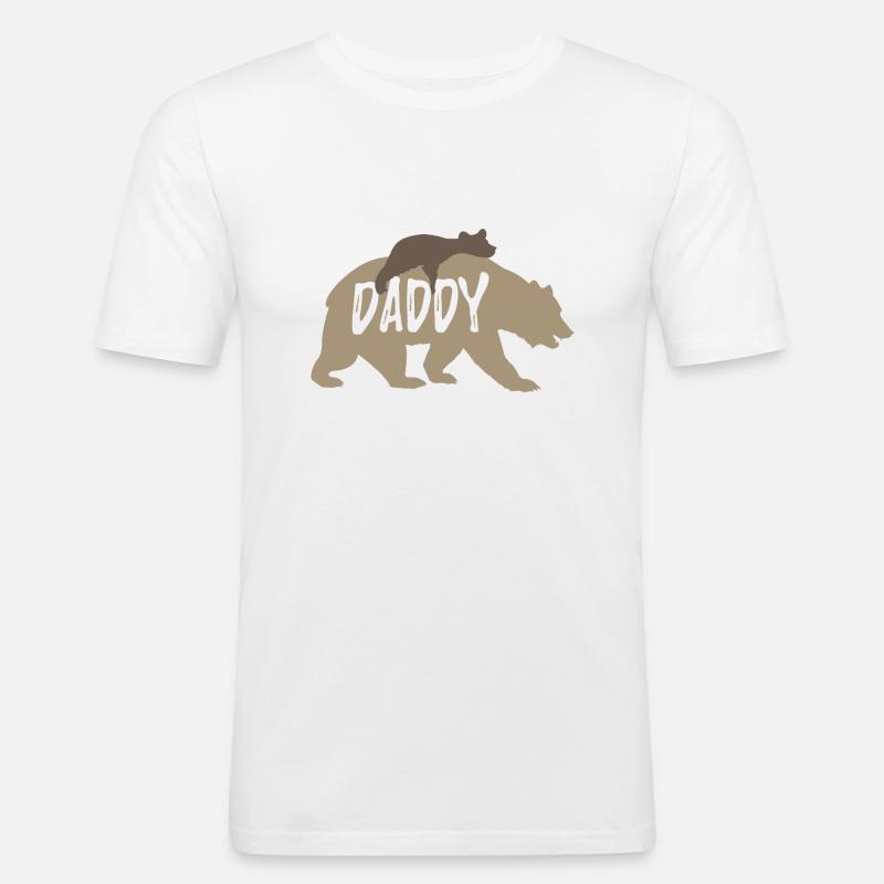 Daddy Bär Geschenkidee Vater - Männer Slim Fit T-Shirt - Weiß