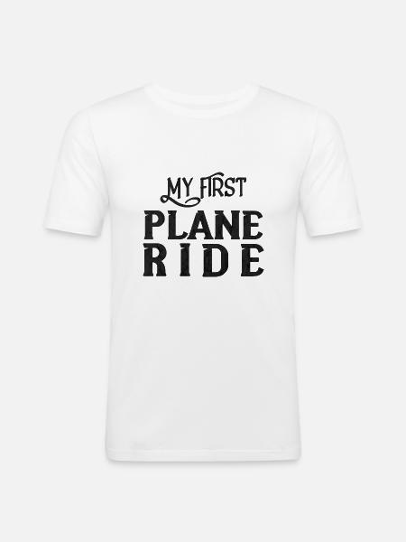 My First Plane Ride 31 - Men's Slim Fit T-Shirt - white