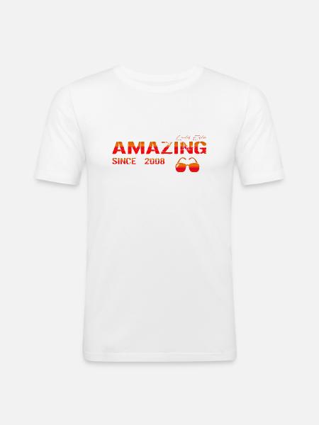Amazing since 2008 - Men's Slim Fit T-Shirt - white