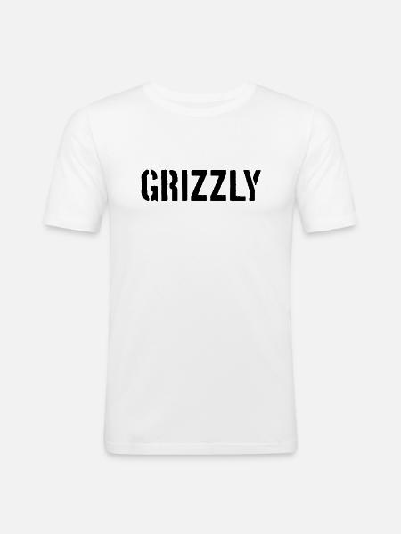 Grizzly Bär Slogan - Männer Slim Fit T-Shirt - Weiß