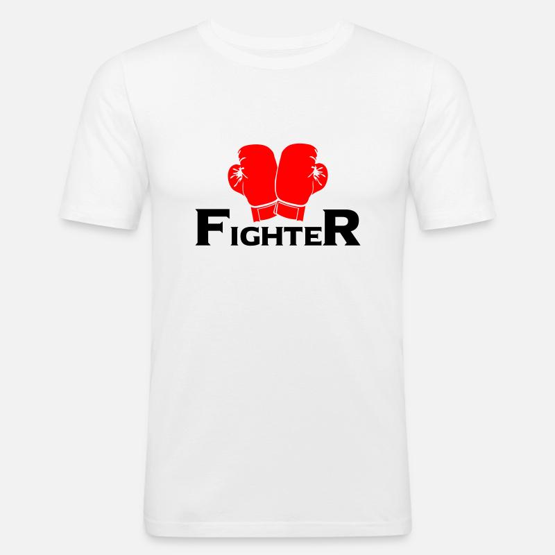 fighter - Männer Slim Fit T-Shirt - Weiß