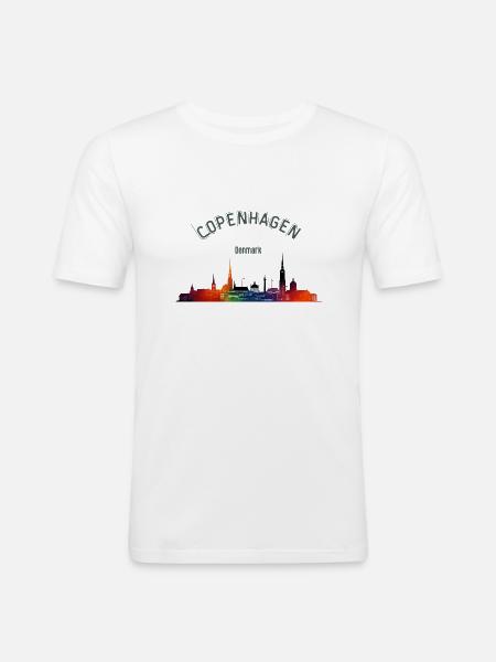 Kopenhagen - Männer Slim Fit T-Shirt - Weiß