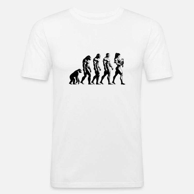 Fitness Evolution - Männer Slim Fit T-Shirt - Weiß