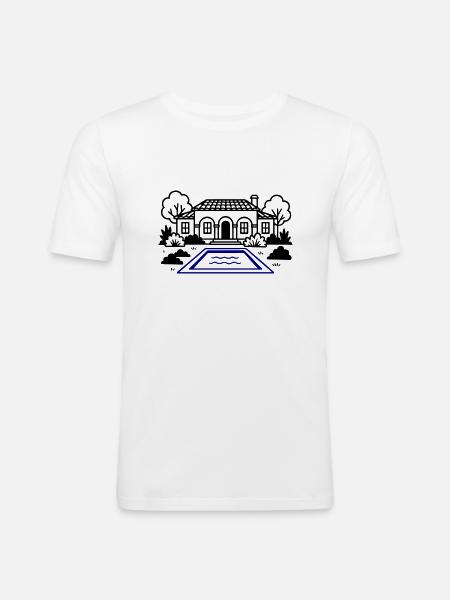 Finca House Villa - Men's Slim Fit T-Shirt - white
