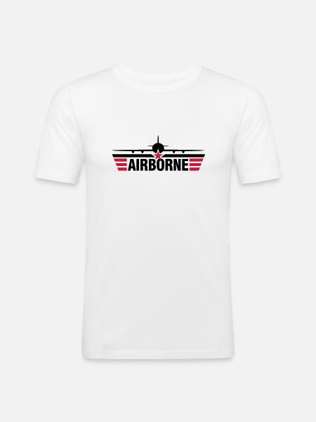 AIRBORNE - Men's Slim Fit T-Shirt - white
