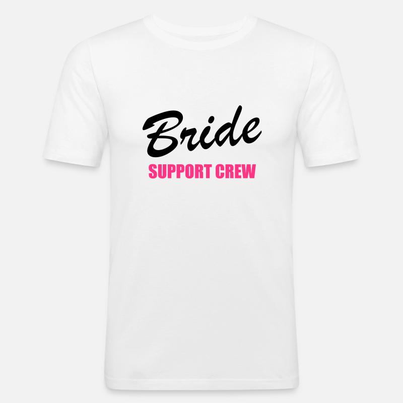Bride Support Crew 2clr - Männer Slim Fit T-Shirt - Weiß