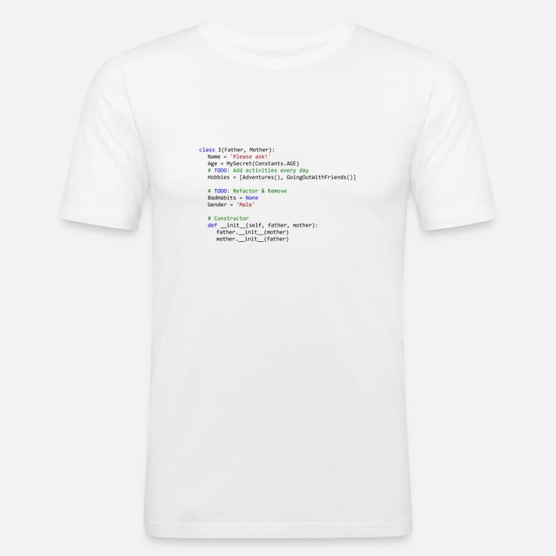 I as python class - Männer Slim Fit T-Shirt - Weiß