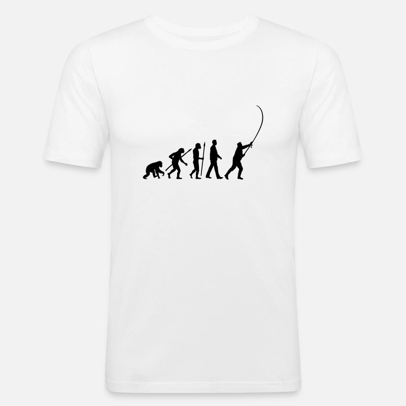 evolution_angler_042013_a_1c - Männer Slim Fit T-Shirt - Weiß