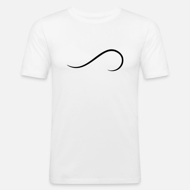 Frills Décor Element Curved Line - Men's Slim Fit T-Shirt - white