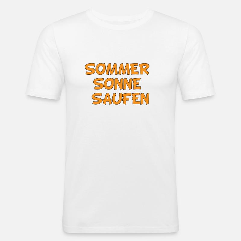 Sommer Sonne Saufen - Männer Slim Fit T-Shirt - Weiß