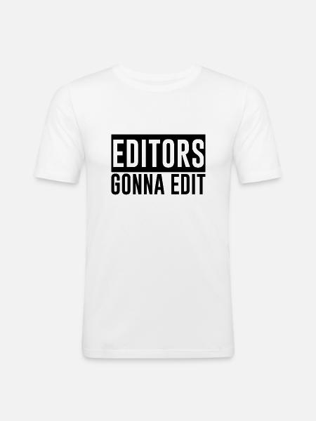 Editors gaan naar Edit 2 - Mannen slim fit T-shirt - wit