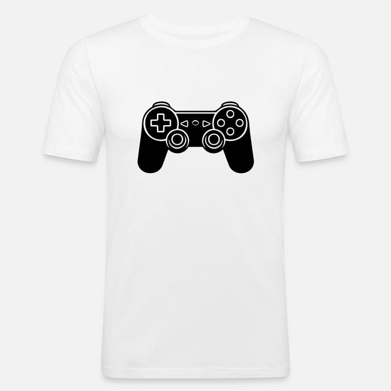 Controller Gaming Videospiele Gamepad - Männer Slim Fit T-Shirt - Weiß
