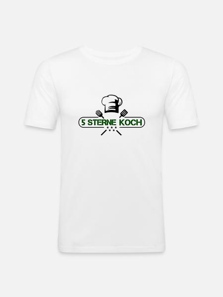 5 sterne koch - Männer Slim Fit T-Shirt - Weiß