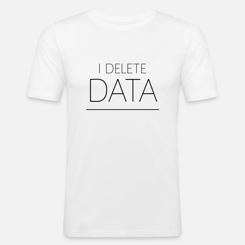 I Delete Data 4 - Männer Slim Fit T-Shirt - Weiß
