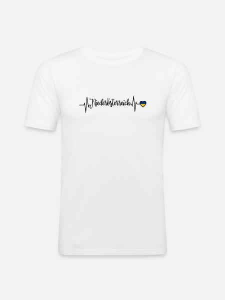 Lower Austria Pulse Heart Line - Men's Slim Fit T-Shirt - white