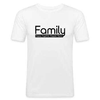 Family Happy Together Happier Apart - Men's Slim Fit T-Shirt - white - Front - Nik (191cm)