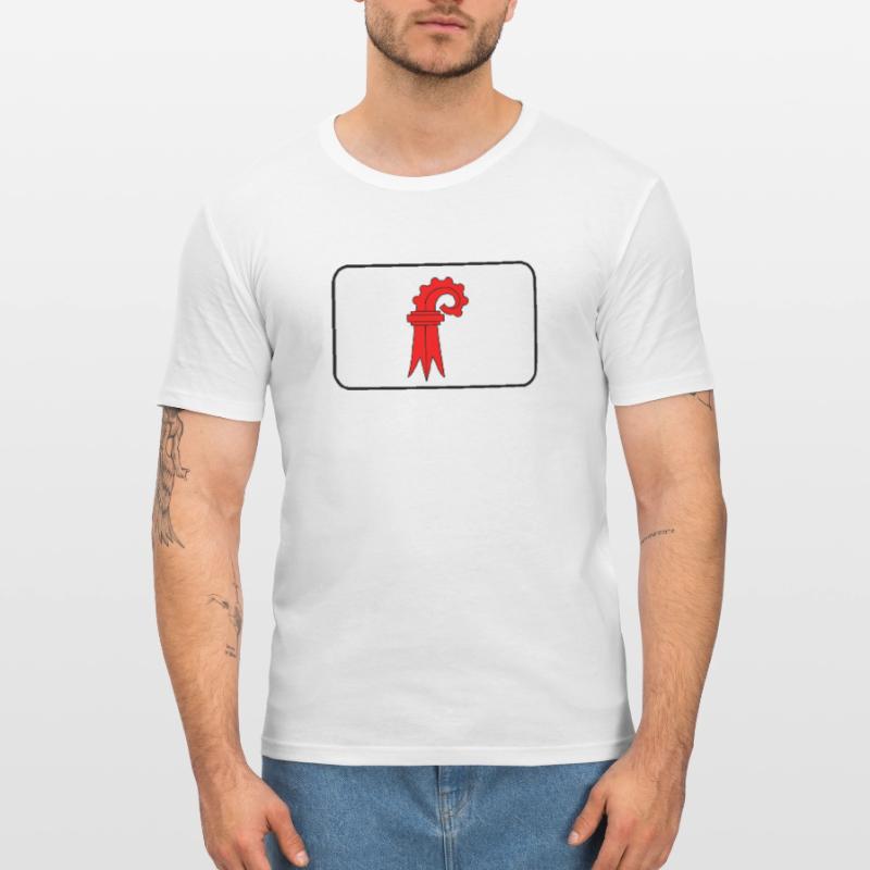 Flaggenvignette oder Logo der Baseler Landschaft Männer Slim Fit T-Shirt