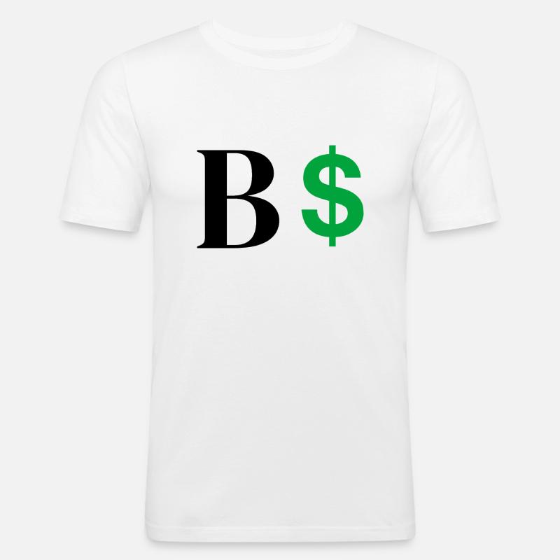 Buchstabe b Dollar - Männer Slim Fit T-Shirt - Weiß