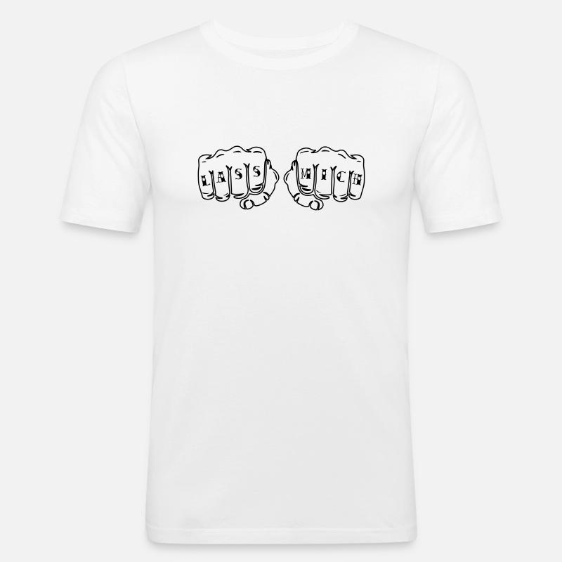 Lass Mich! - Männer Slim Fit T-Shirt - Weiß
