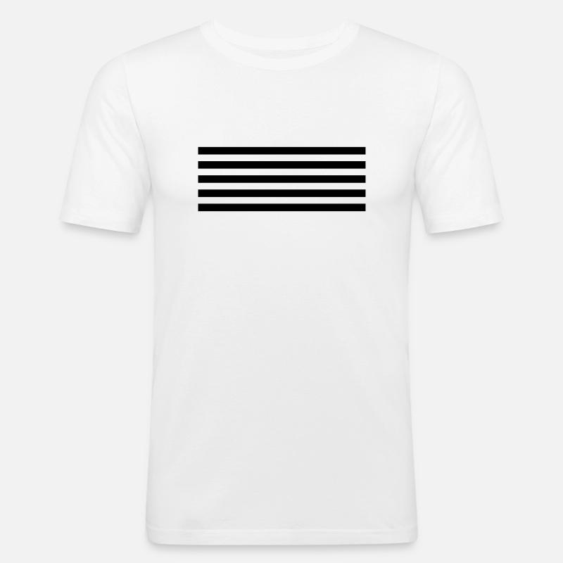 Gestreift - Männer Slim Fit T-Shirt - Weiß