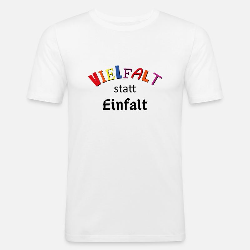 Vielfalt statt Einfalt - Männer Slim Fit T-Shirt - Weiß