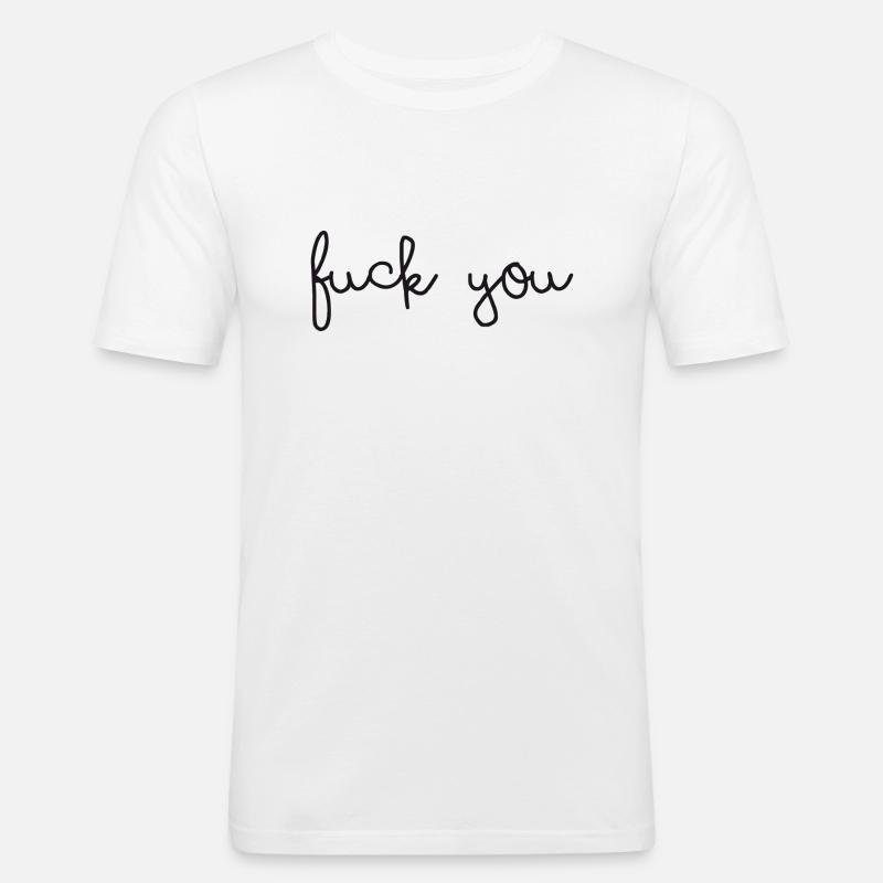 fickt euch - Männer Slim Fit T-Shirt - Weiß