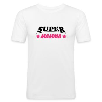 Super mamma 111 - Männer Slim Fit T-Shirt - Weiß - Vorne - Nik (191cm)