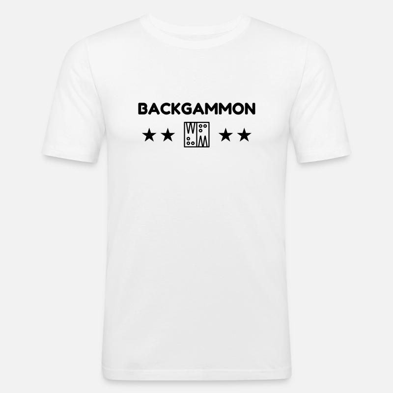 Backgammon / Spiel / Player / Schach - Männer Slim Fit T-Shirt - Weiß