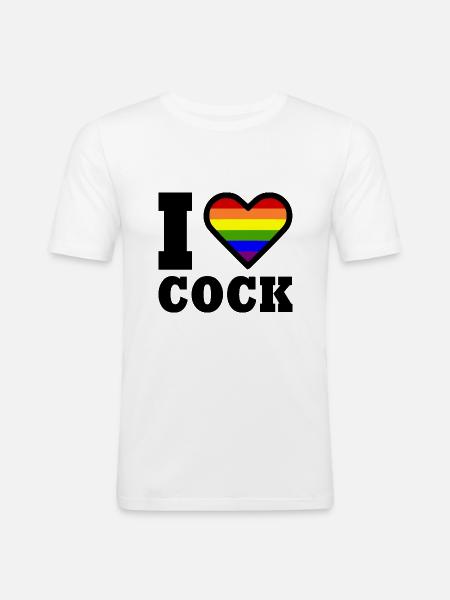 I love cock - Men's Slim Fit T-Shirt - white