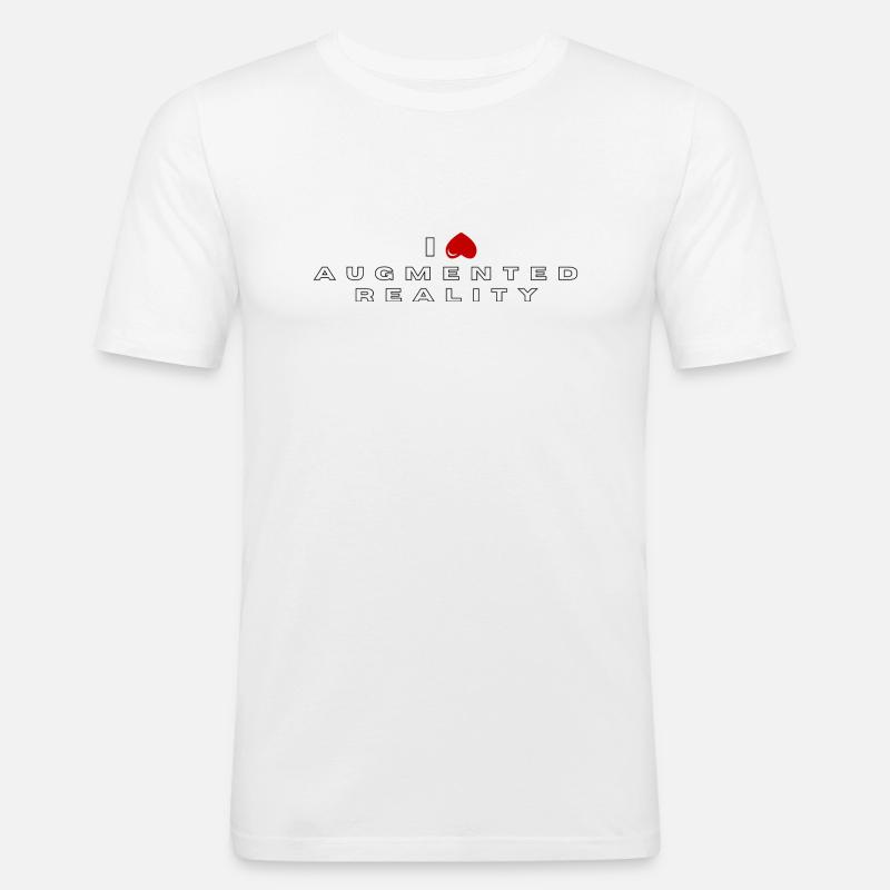 Ich hasse Augmented Reality - Männer Slim Fit T-Shirt - Weiß