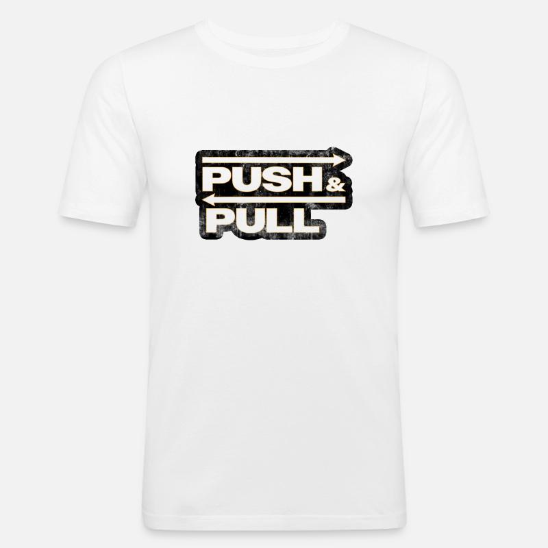 Push and Pull grunsh - Männer Slim Fit T-Shirt - Weiß