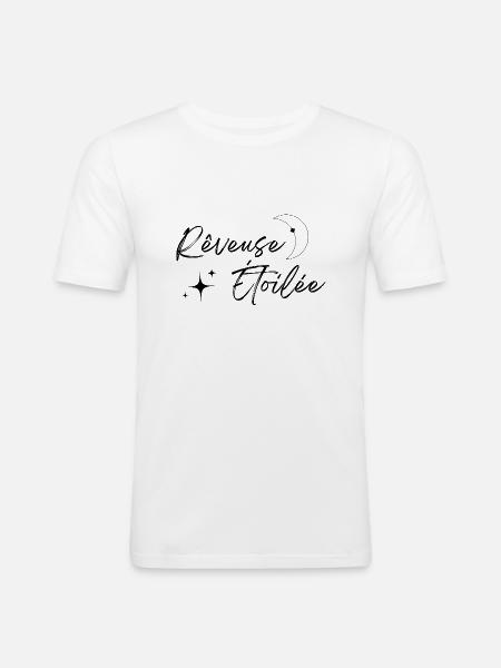 Rêveuse étoilée - T-shirt près du corps Homme - blanc