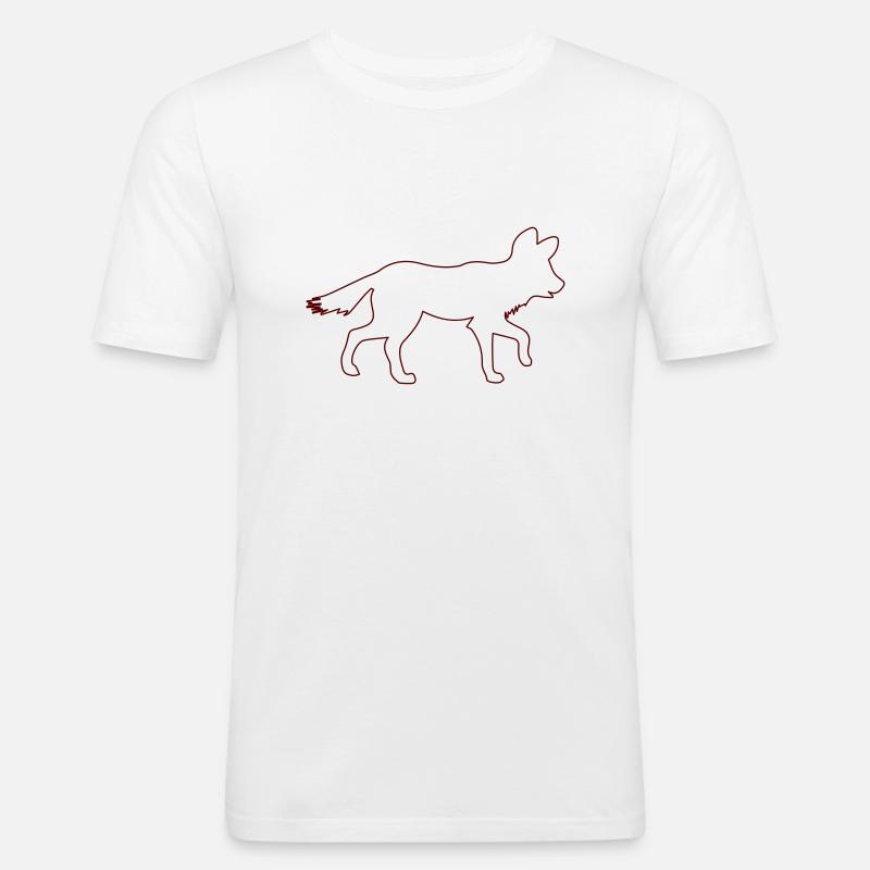 fuchs 1 - Männer Slim Fit T-Shirt - Weiß