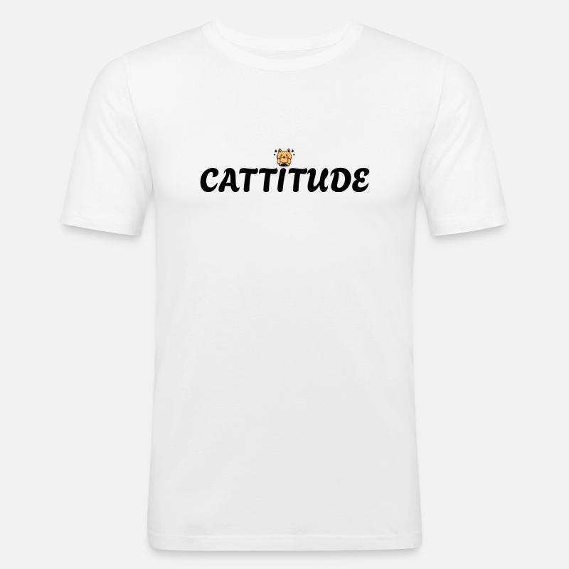 Catitude Designs - Männer Slim Fit T-Shirt - Weiß