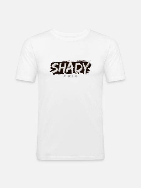 Shady Wear Logo - Männer Slim Fit T-Shirt - Weiß