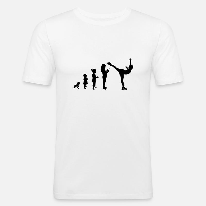 Evolution figureskating Ice 1 - Männer Slim Fit T-Shirt - Weiß