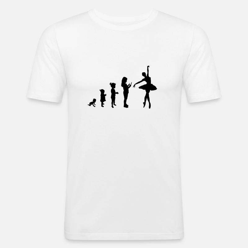 Evolution Ballett 1 - Männer Slim Fit T-Shirt - Weiß