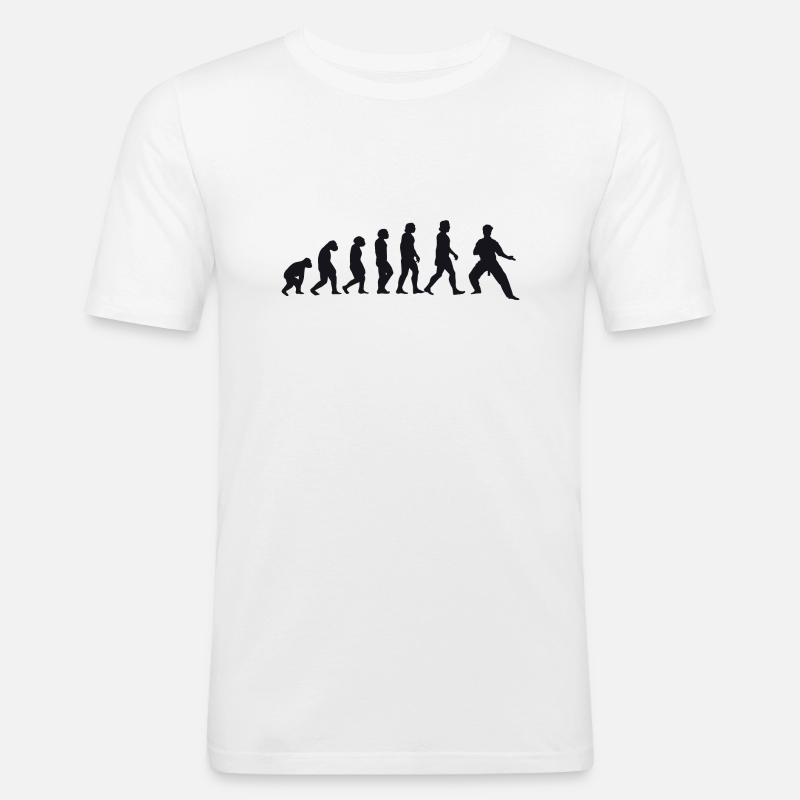 Évolution du karaté - T-shirt près du corps Homme - blanc