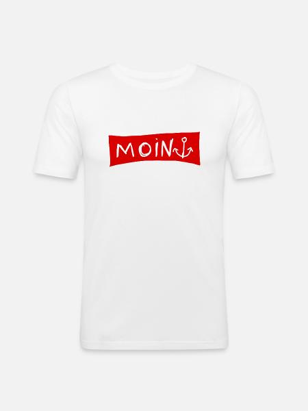 Moin - Männer Slim Fit T-Shirt - Weiß